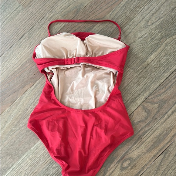 Red Strapless Swimsuit - Picture 2 of 4